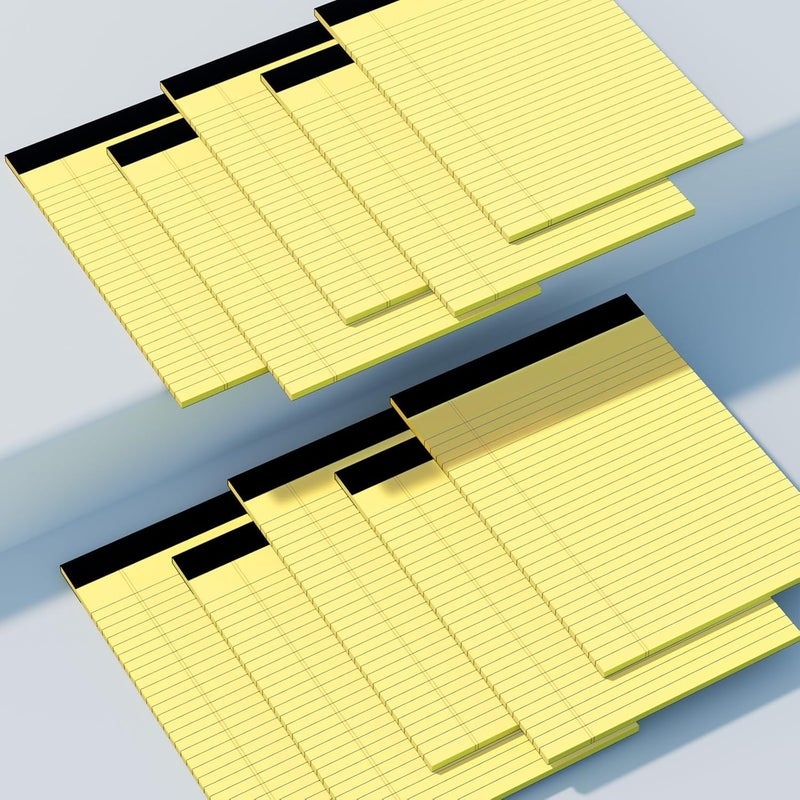 PINJINGPRO 10 Pack Yellow Legal Pads 8.5x11"" 28 Lines Wide Ruled Double-Sided Printing Yellow Notepads 30 Sheets/60 Pages Letter Size Writing Pads 70gsm Recycled Paper Legal Ruled Universal Writing Pad - Image 4